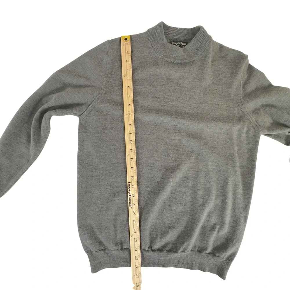 90s/00s Joseph & Lyman Mock Neck Sweater Gray‎ Merino Wool Medium